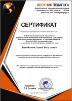 2019 Сертификат об участии во Всероссийской конференции